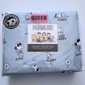 Peanuts Snoopy Emotions Queen Sheet Set Berkshire 70 Years